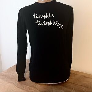 ‘Twinkle Twinkle’ Embroidered Black Crewneck Pullover